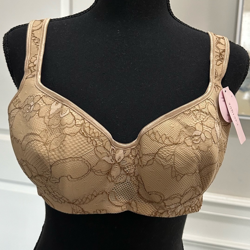 Cacique Women’s Full Coverage Floral Lace Balconette Underwire Bra – Size 38C